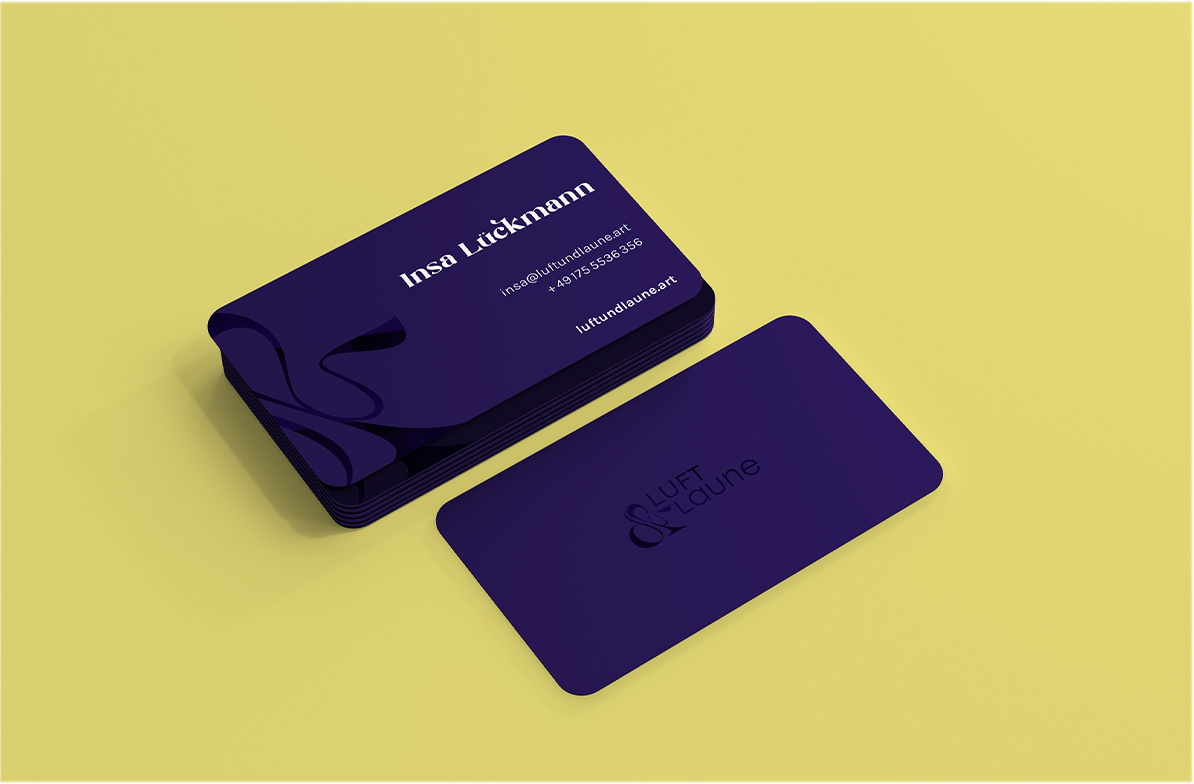 A deck businesscards for representatives of Luft&Laune.