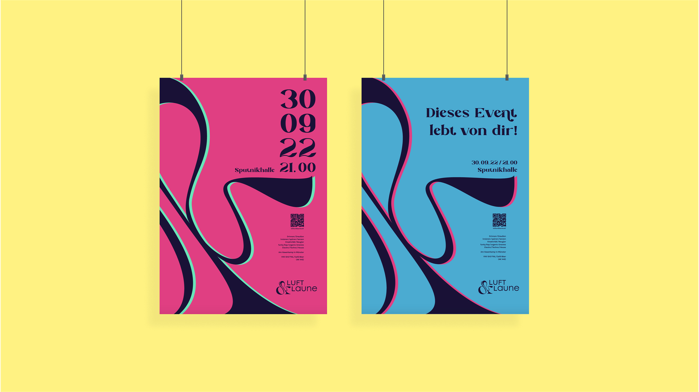 Two posters for the event Luft&Laune.